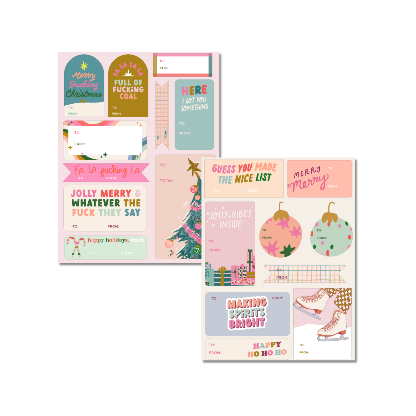 Label Sticker Sheet - Merry F*cking Christmas!