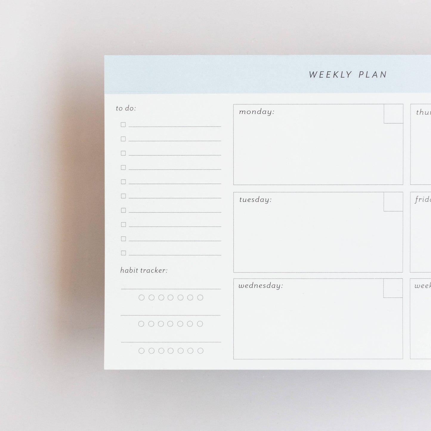 Weekly Plan Notepad