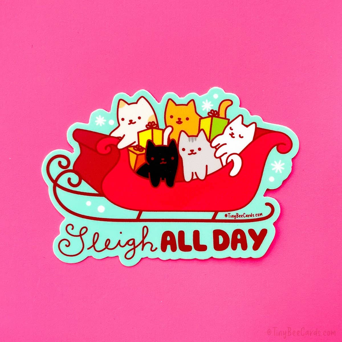 Christmas Cats Vinyl Sticker