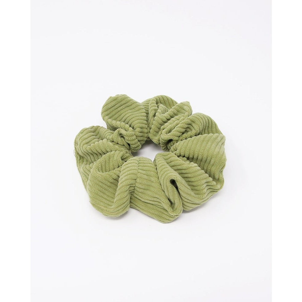 Large Corduroy Scrunchie - Bean Green