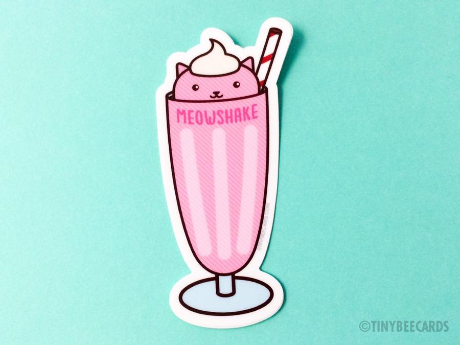 Cat Milkshake Vinyl Sticker
