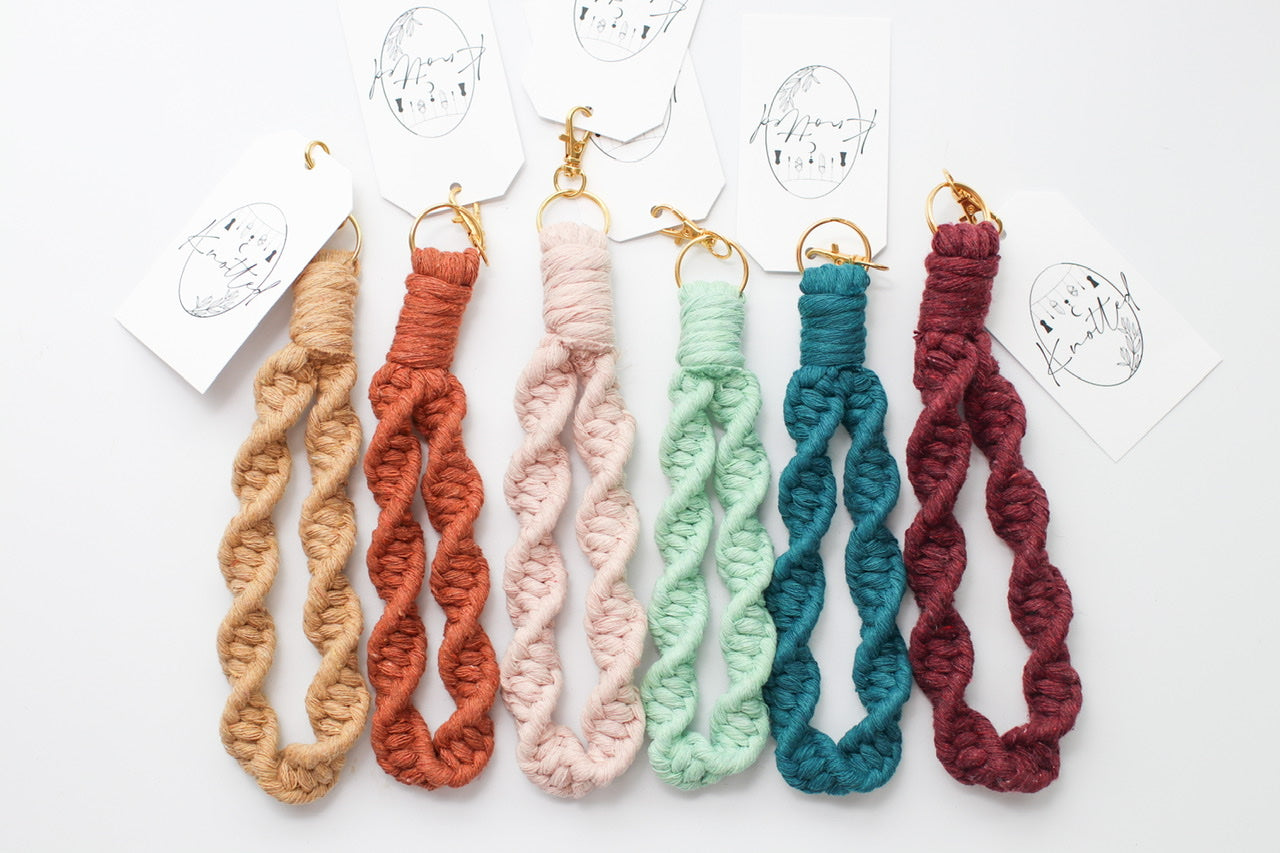 Spiral Wristlet Keychain - Mint