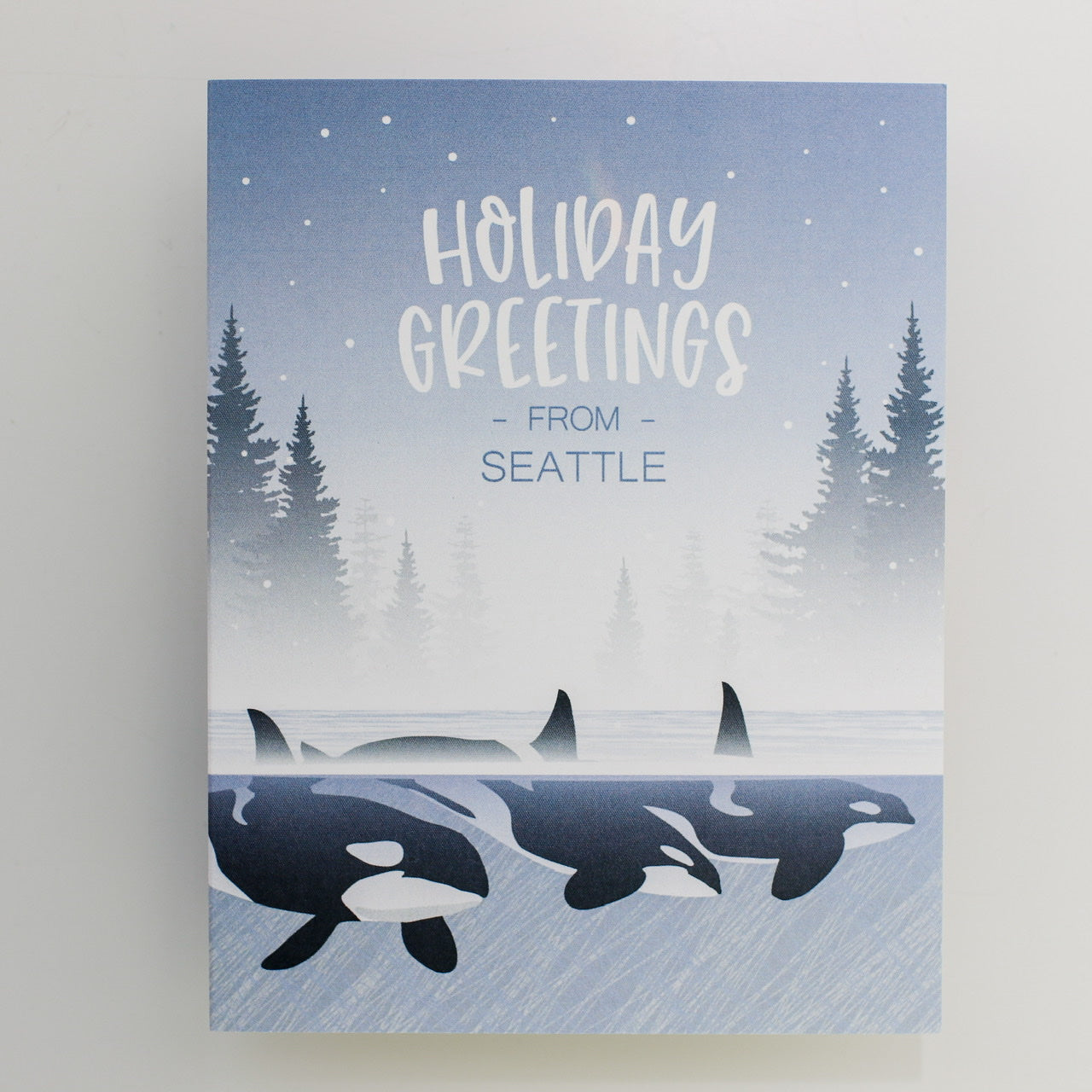 Seattle Holiday Orcas Card
