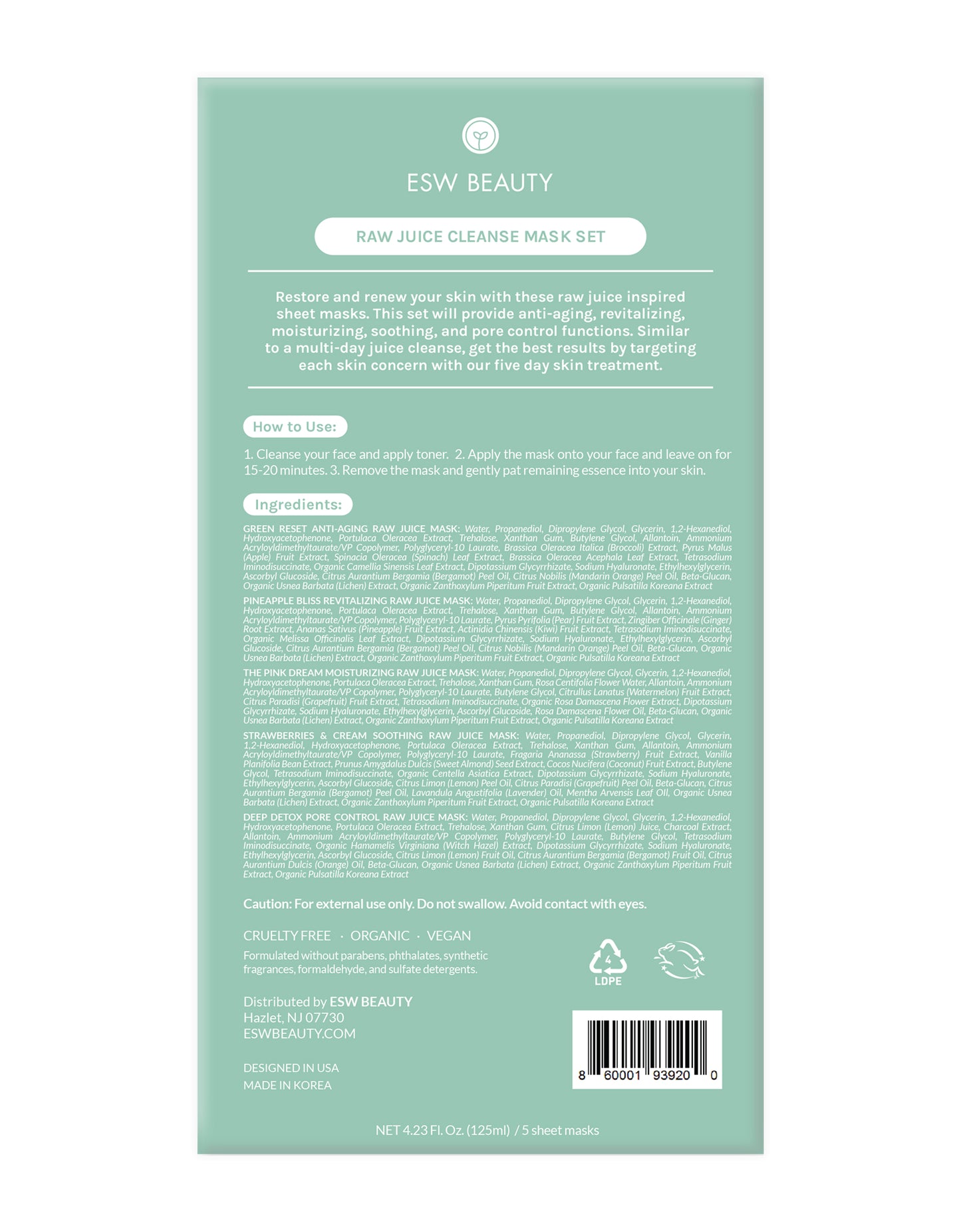Raw Juice Cleanse Mask Set