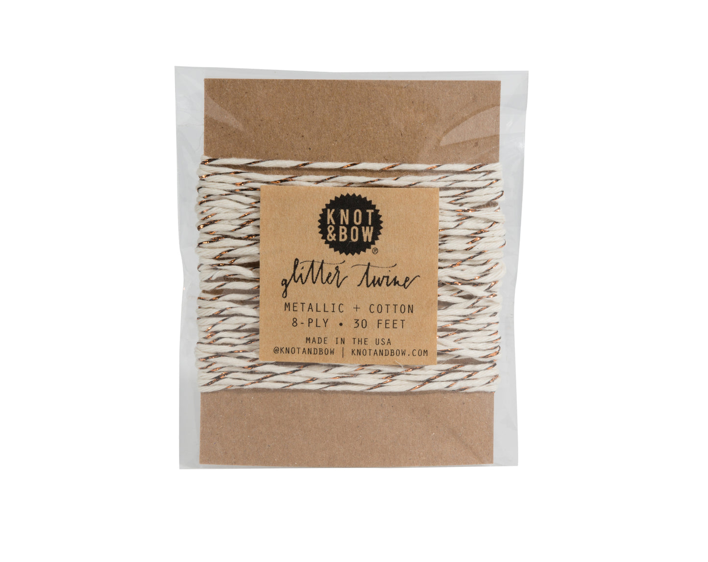 Copper Glitter Twine Card by Knot & Bow