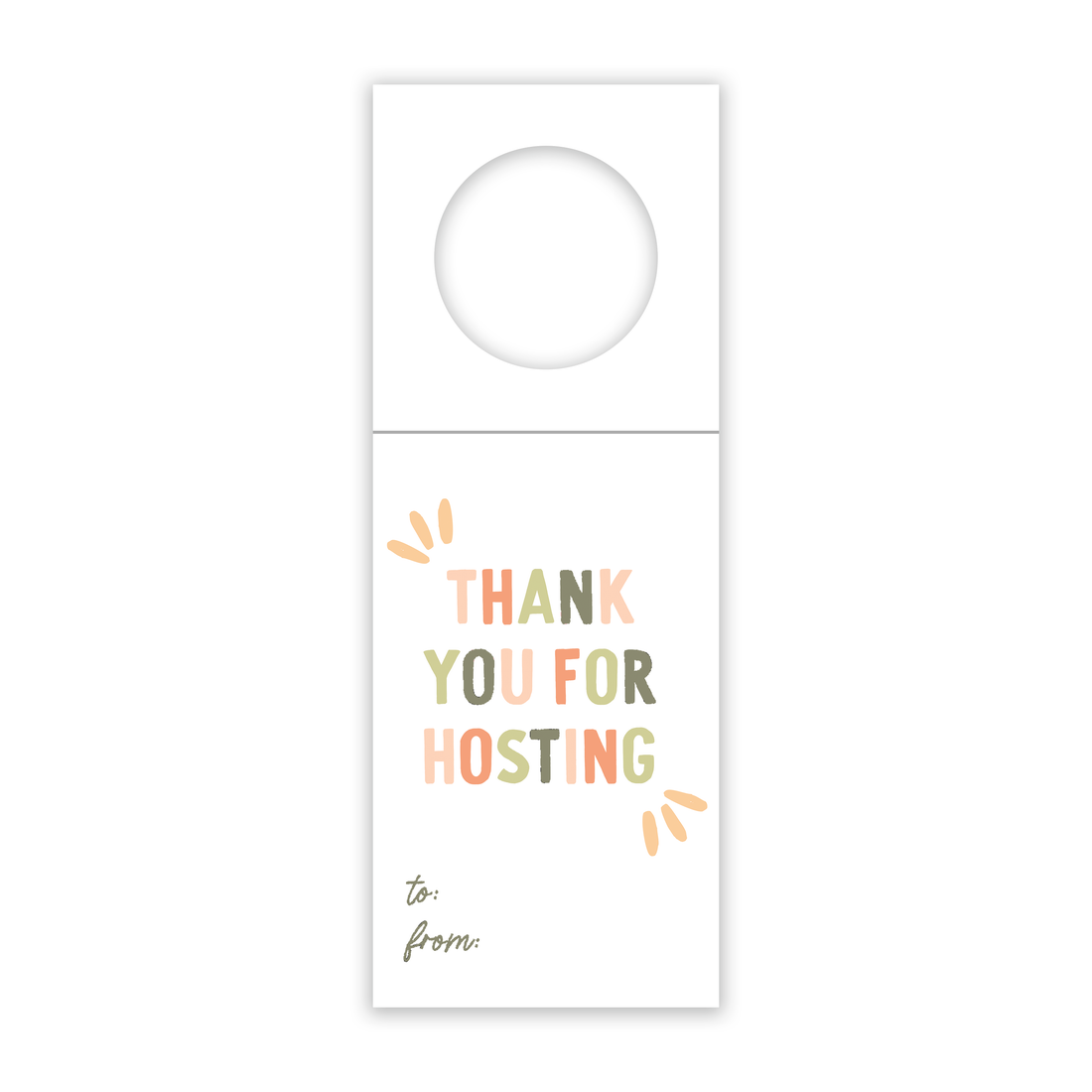 Thanksgiving Thank You For Hosting Wine Gift Tag Set