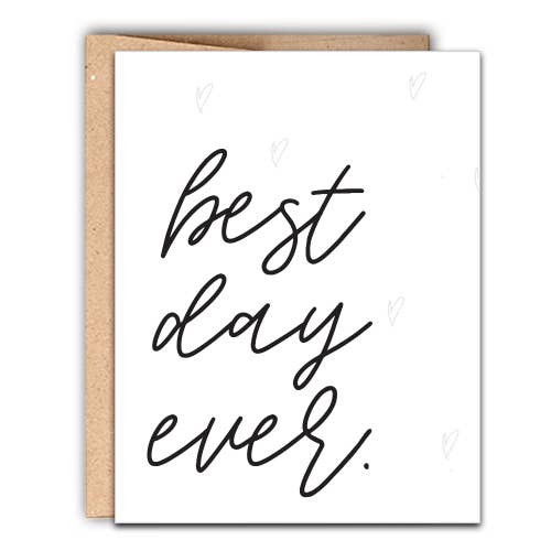 Best Day Ever Letterpress Wedding Card