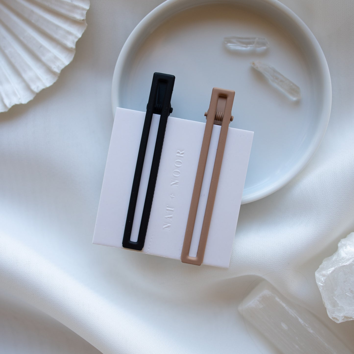 Leia in Black + Tan Barrettes | Nat + Noor