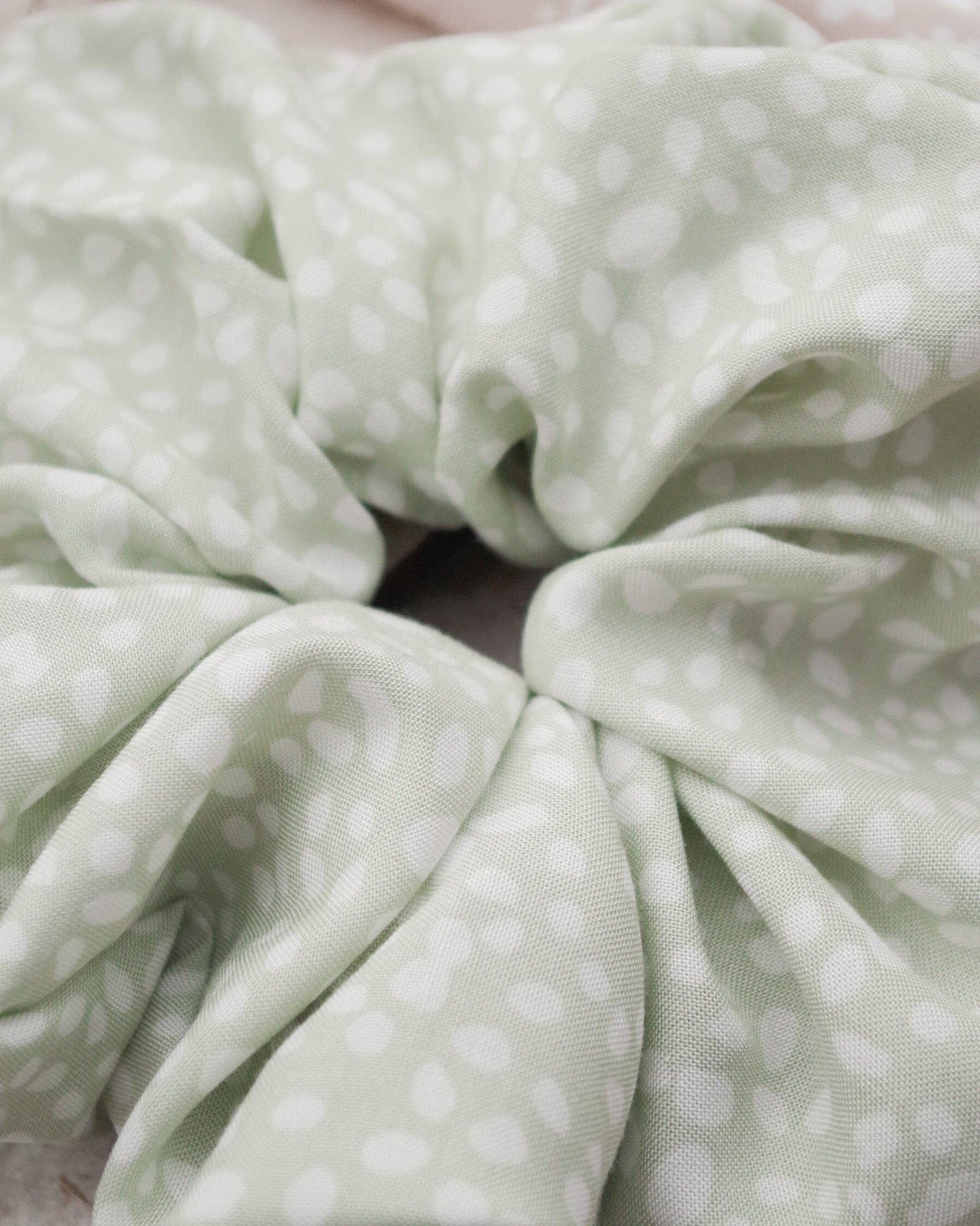 Spotted Pastel Green Scrunchie Regular