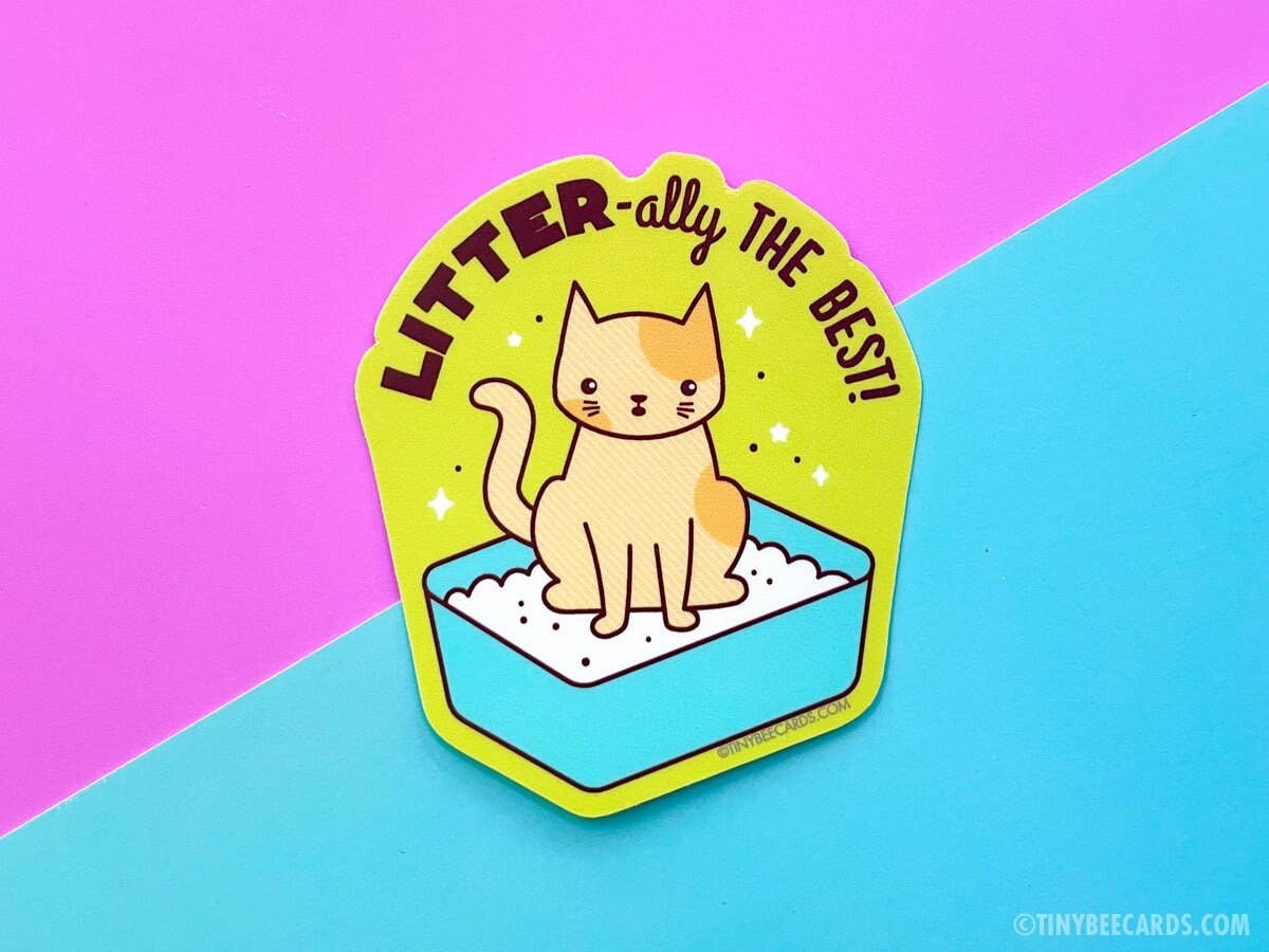 Funny Cat Litter Vinyl Sticker