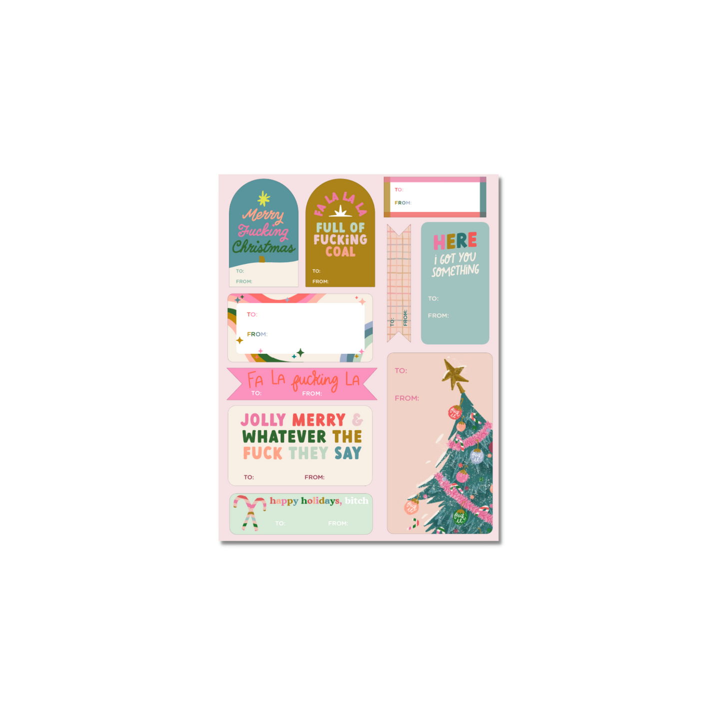 Label Sticker Sheet - Merry F*cking Christmas!