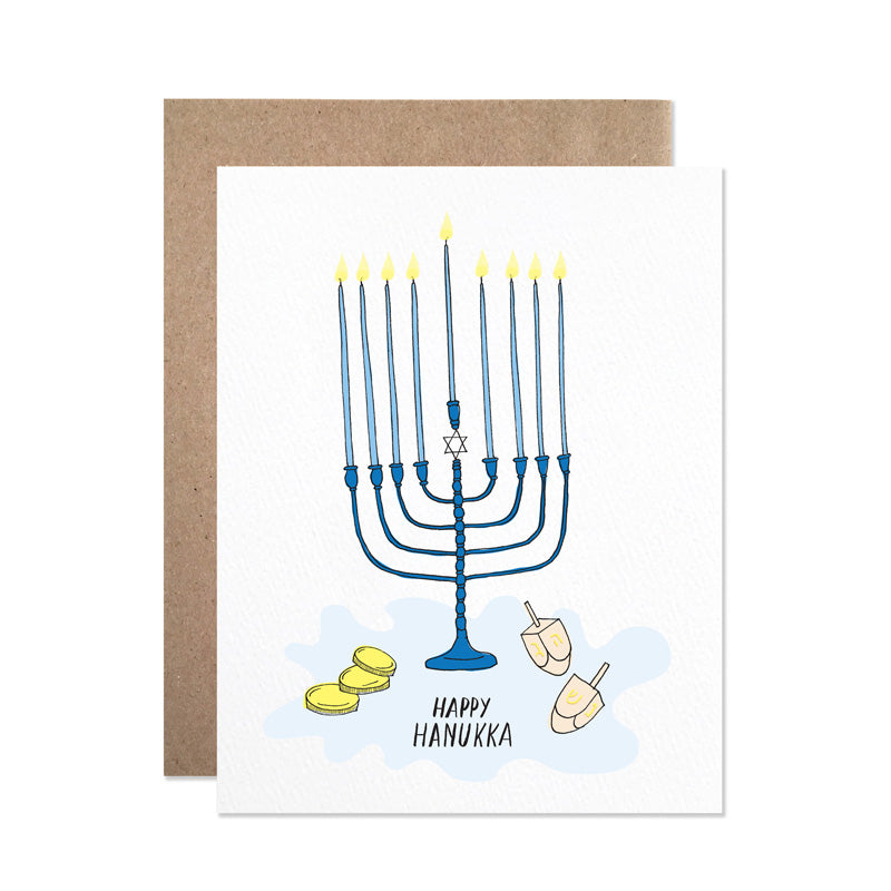 Happy Hanukkah Menorah Card