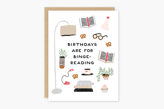 Birthday Binge-Reading Birthday Card