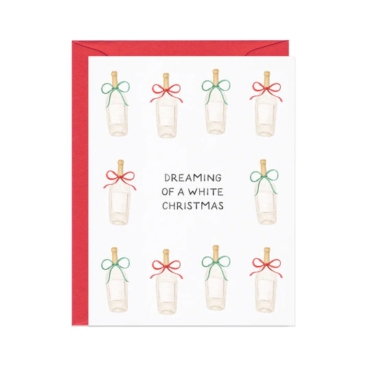 Dreaming of A White Christmas — Wine Pun Holiday Card