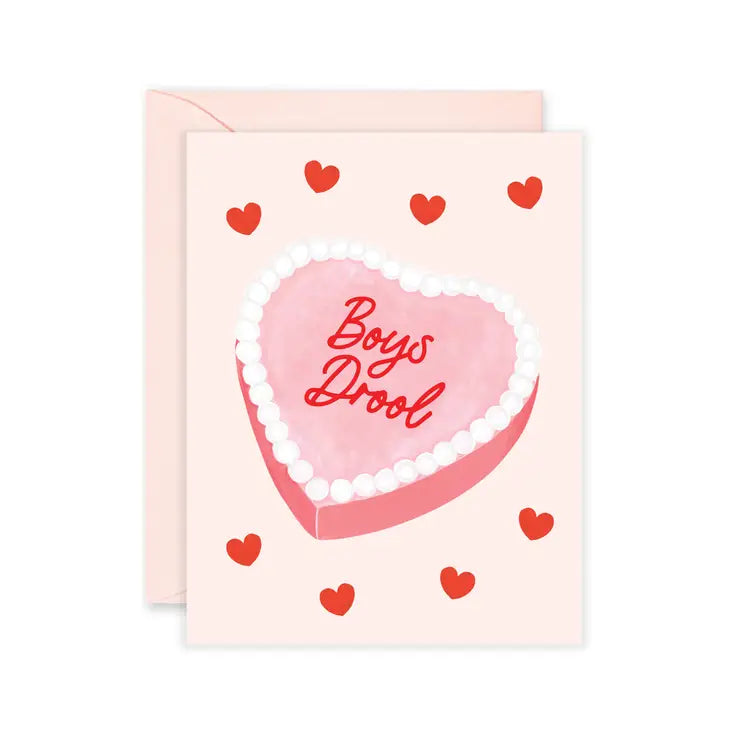 Boys Drool Cake Galentine's Day Card