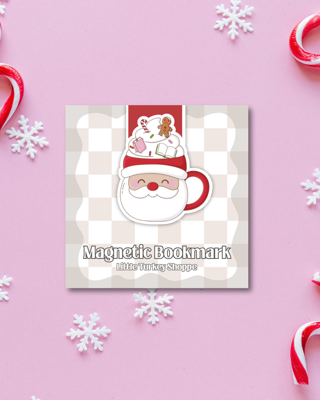 Santa Hot Cocoa Mug Magnetic Bookmark