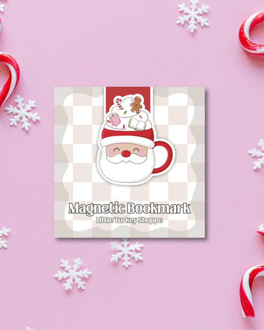 Santa Hot Cocoa Mug Magnetic Bookmark