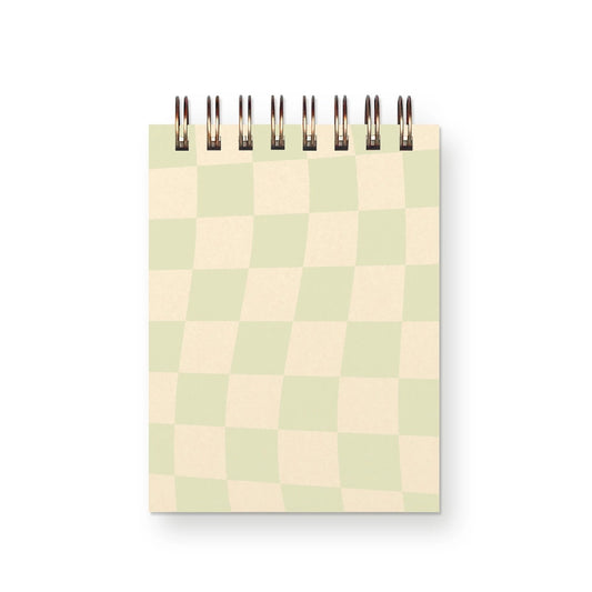 Checkerboard Mini Jotter Notebook - Seagrass