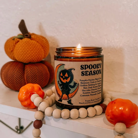 Spooky Season - Halloween Candle - Coconut Soy Wax Amber Jar 8oz