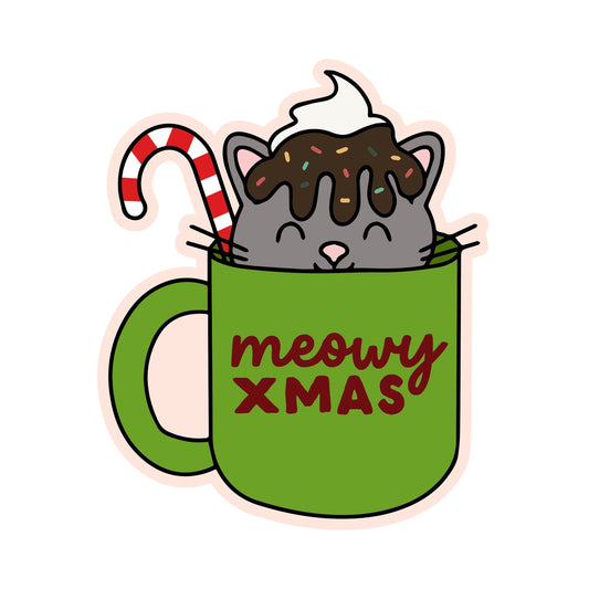 Meowy Xmas Cat Sticker