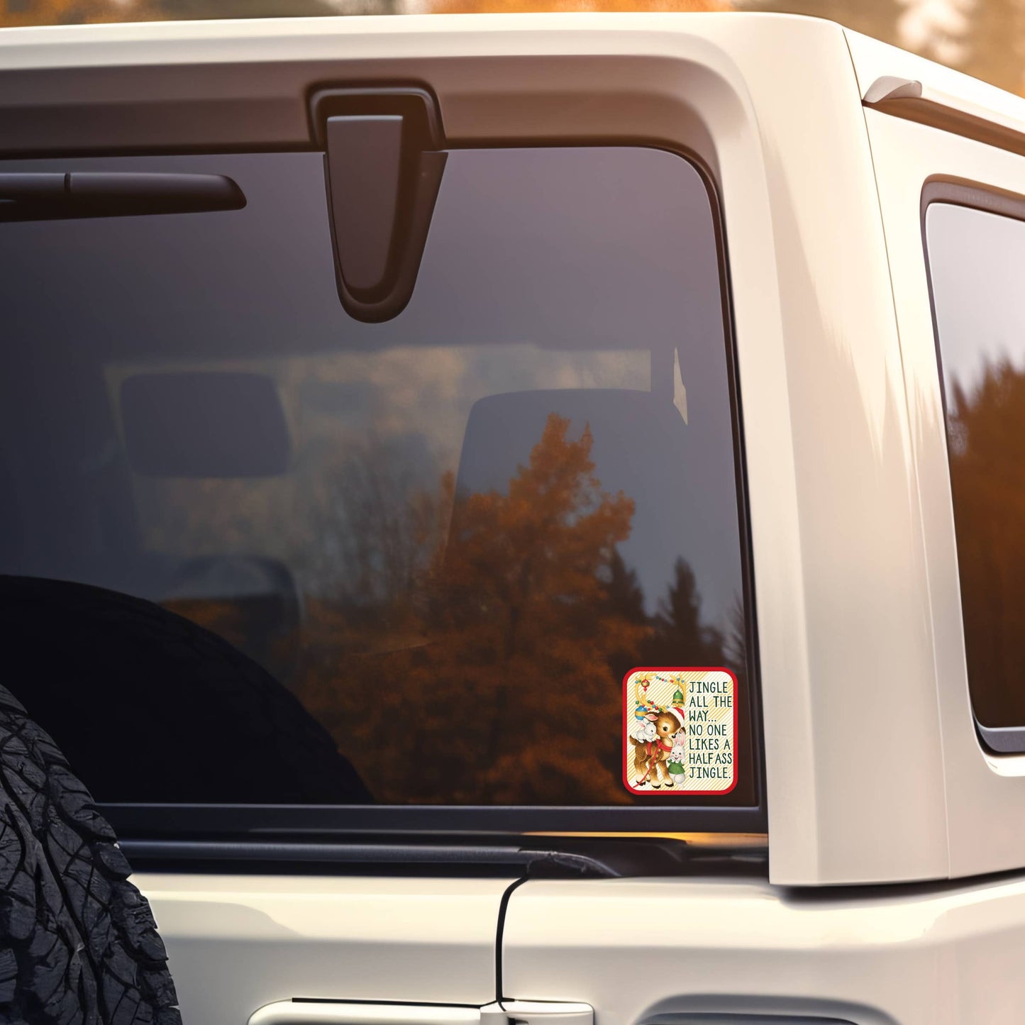 Holiday Christmas Reindeer Swear High Quality Vinyl Sticker