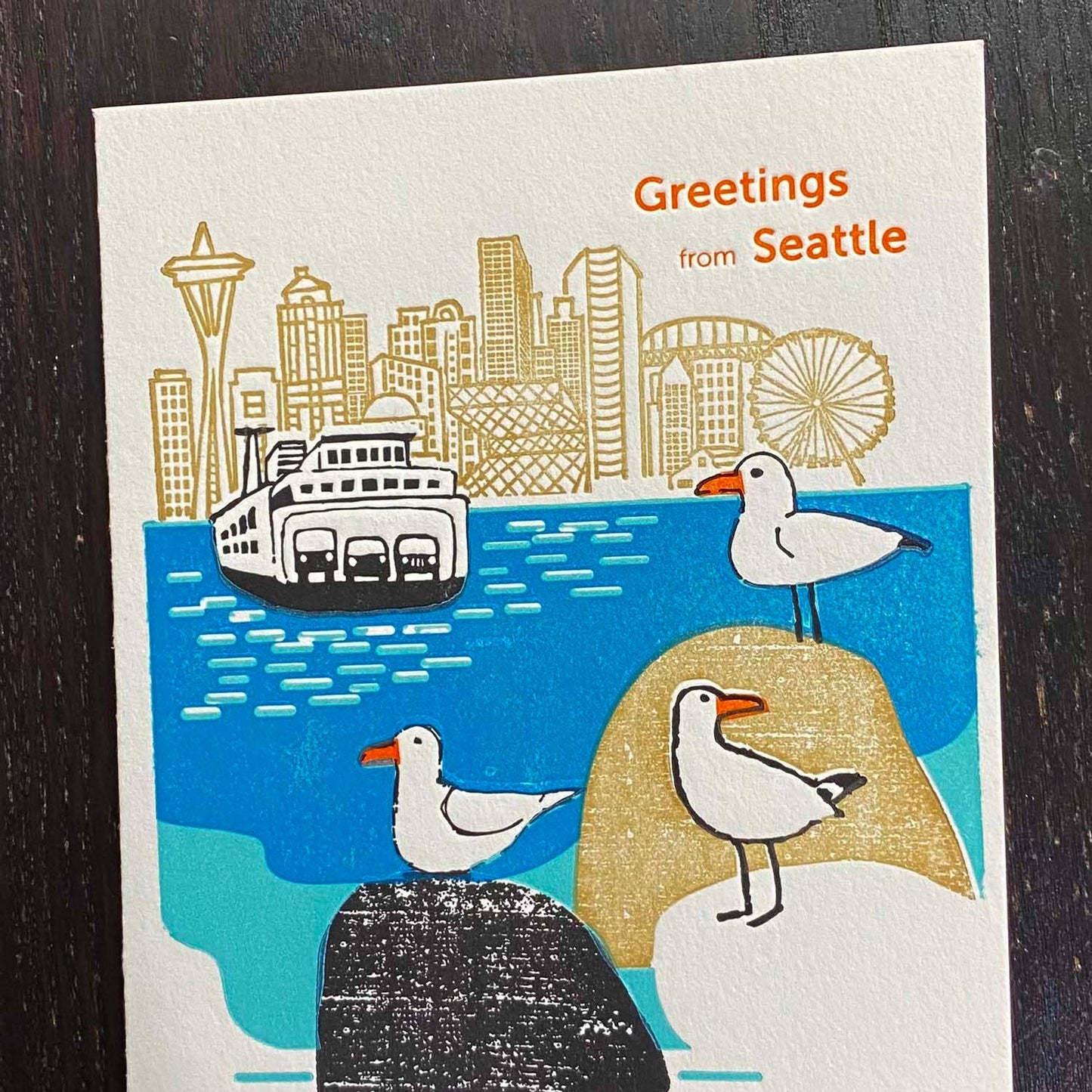 Seagulls, Seattle A2 Notecard
