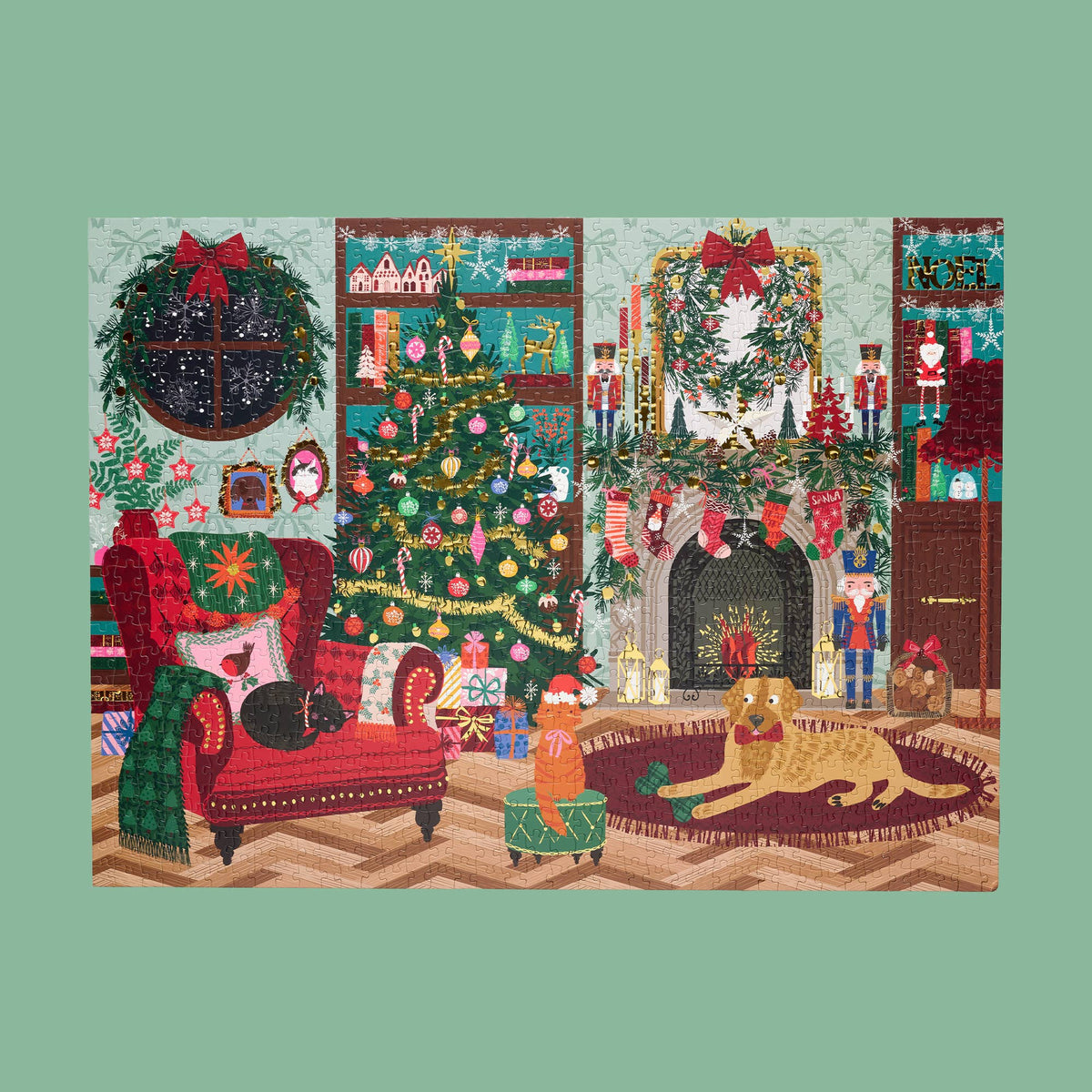 Festive Family Room 1000 Piece Puzzle Christmas Gift