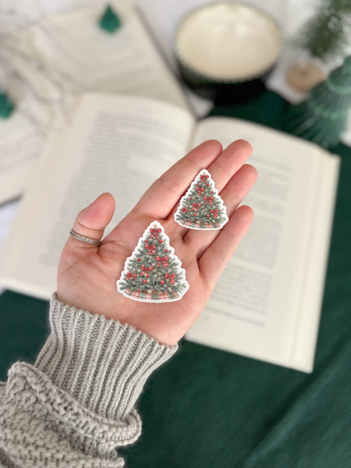 Traditional Christmas Stickers | Vintage Chrismas: Large 2" x 2" / Snowglobe