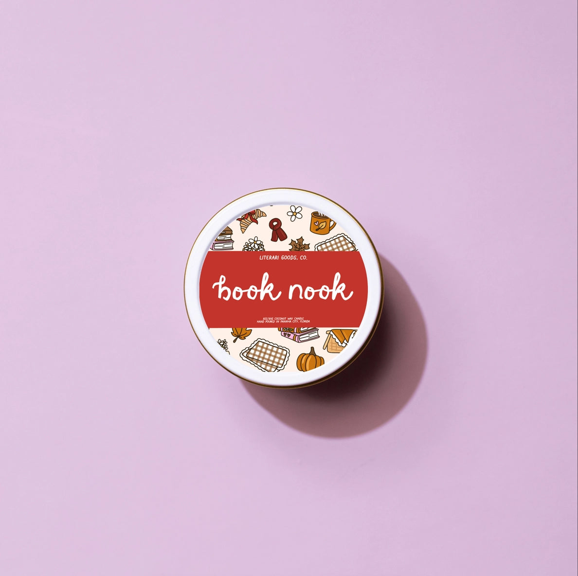 Book Nook Bookish Fall Candle Tin Gift