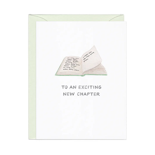 New Chapter — Book Pun Congrats / Grad / Retirement Card