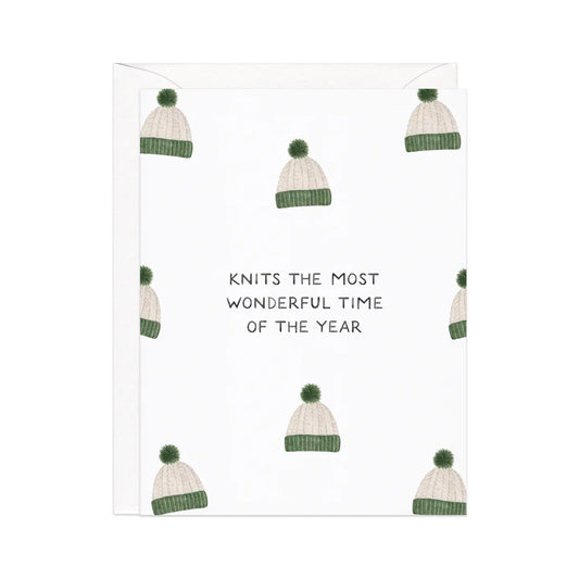 Knits the Most Wonderful Time — Cozy Winter Christmas Card