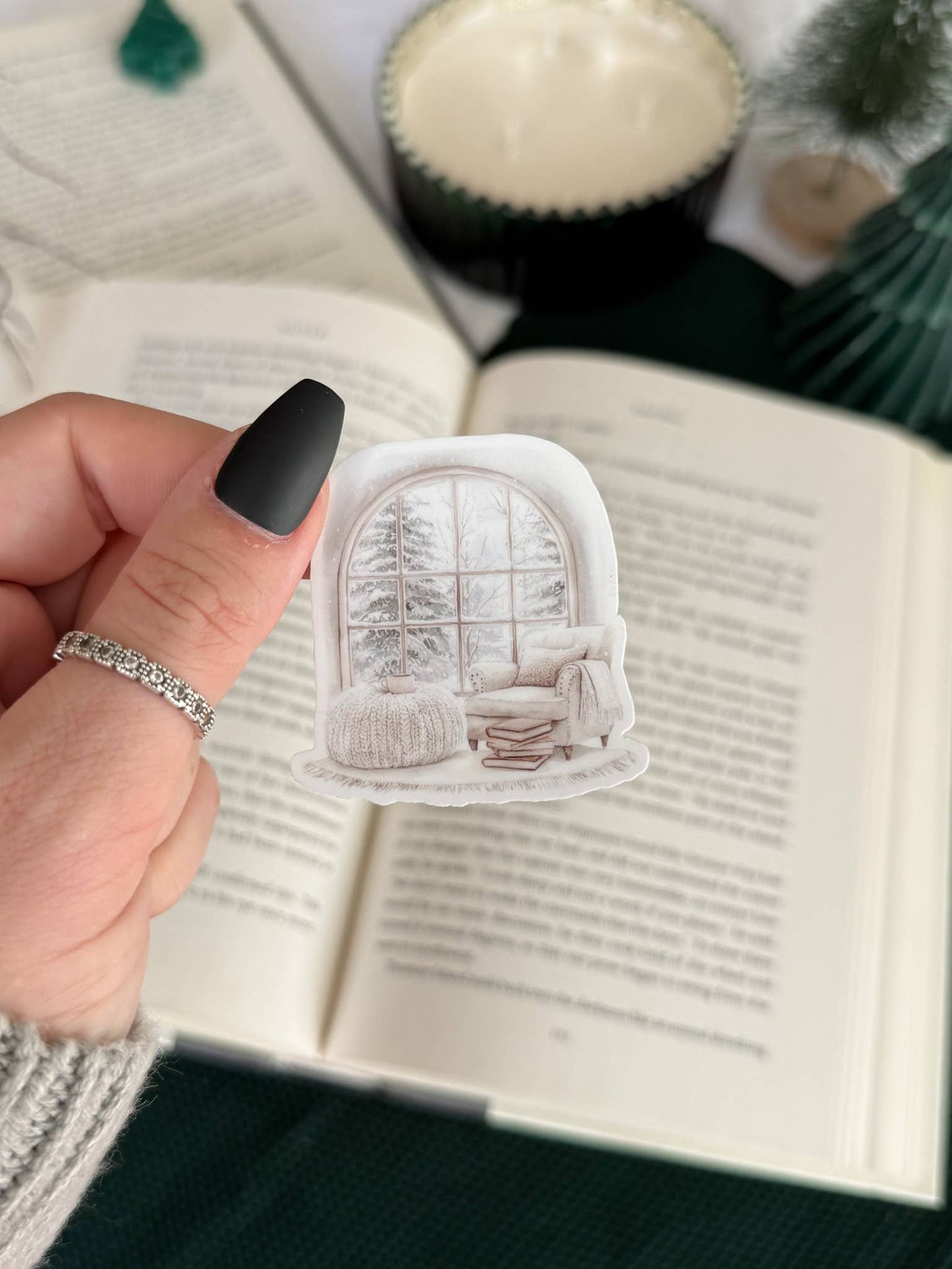 Traditional Christmas Stickers | Vintage Chrismas: Large 2" x 2" / Snowglobe