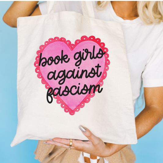 Book store Tote Bags | Reader Gift | Girls Against Fascism