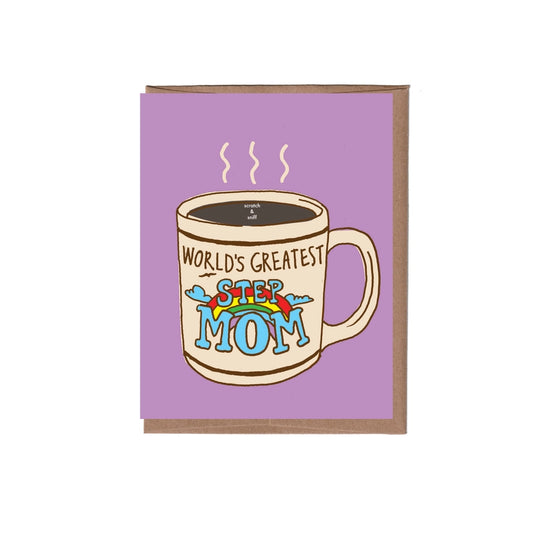 Scratch & Sniff Step Mom Mug Greeting Card