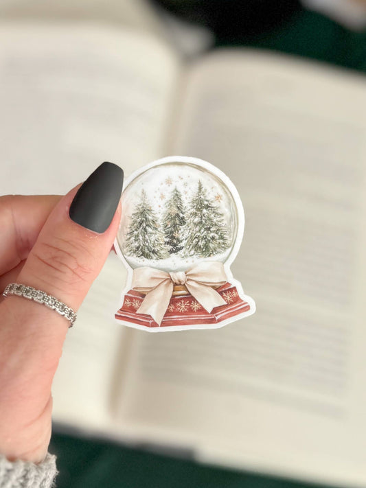 Traditional Christmas Stickers | Vintage Chrismas: Large 2" x 2" / Snowglobe