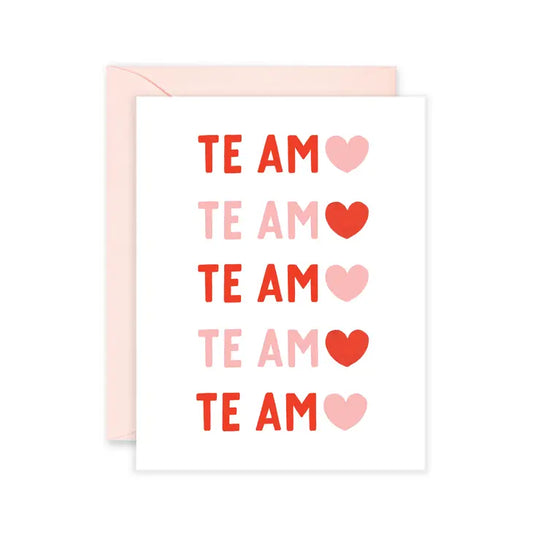 Te Amo Hearts Valentine's Day Card