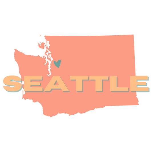 Seattle Love Vinyl Sticker - Golden