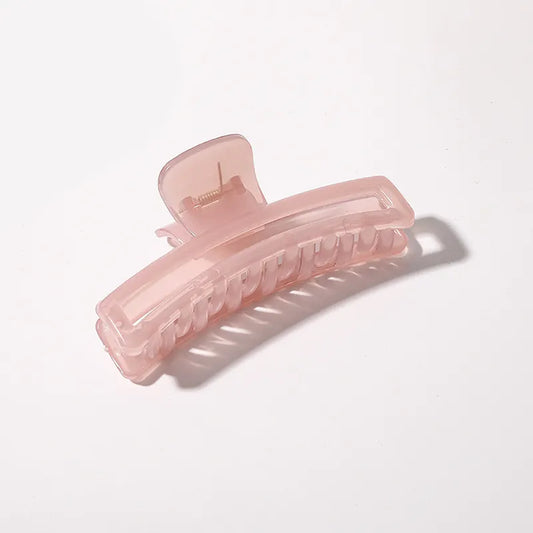 Jelly Long Rectangle Claw Clip- Pink