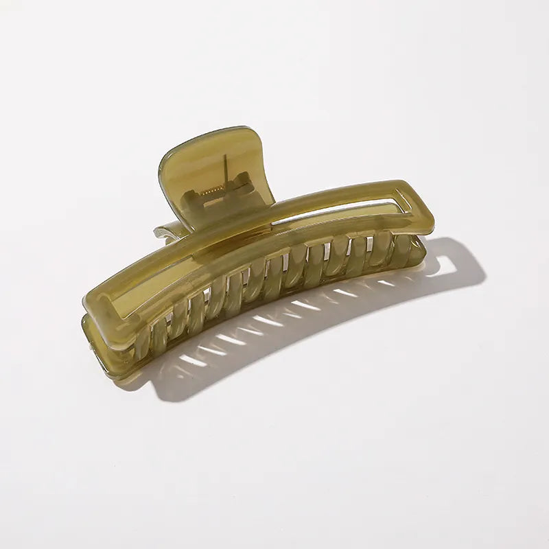 Jelly Long Rectangle Claw Clip- Green