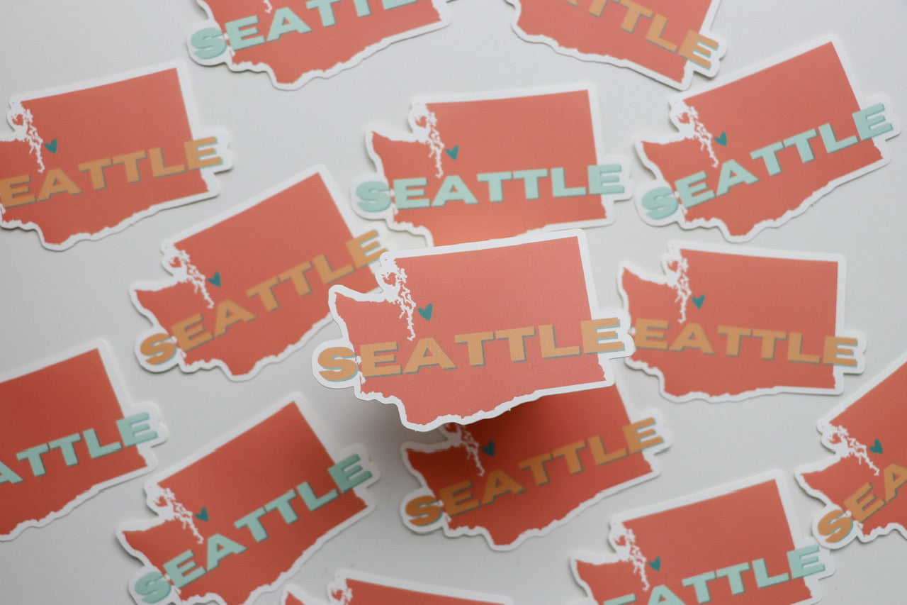 Seattle Love Vinyl Sticker - Golden