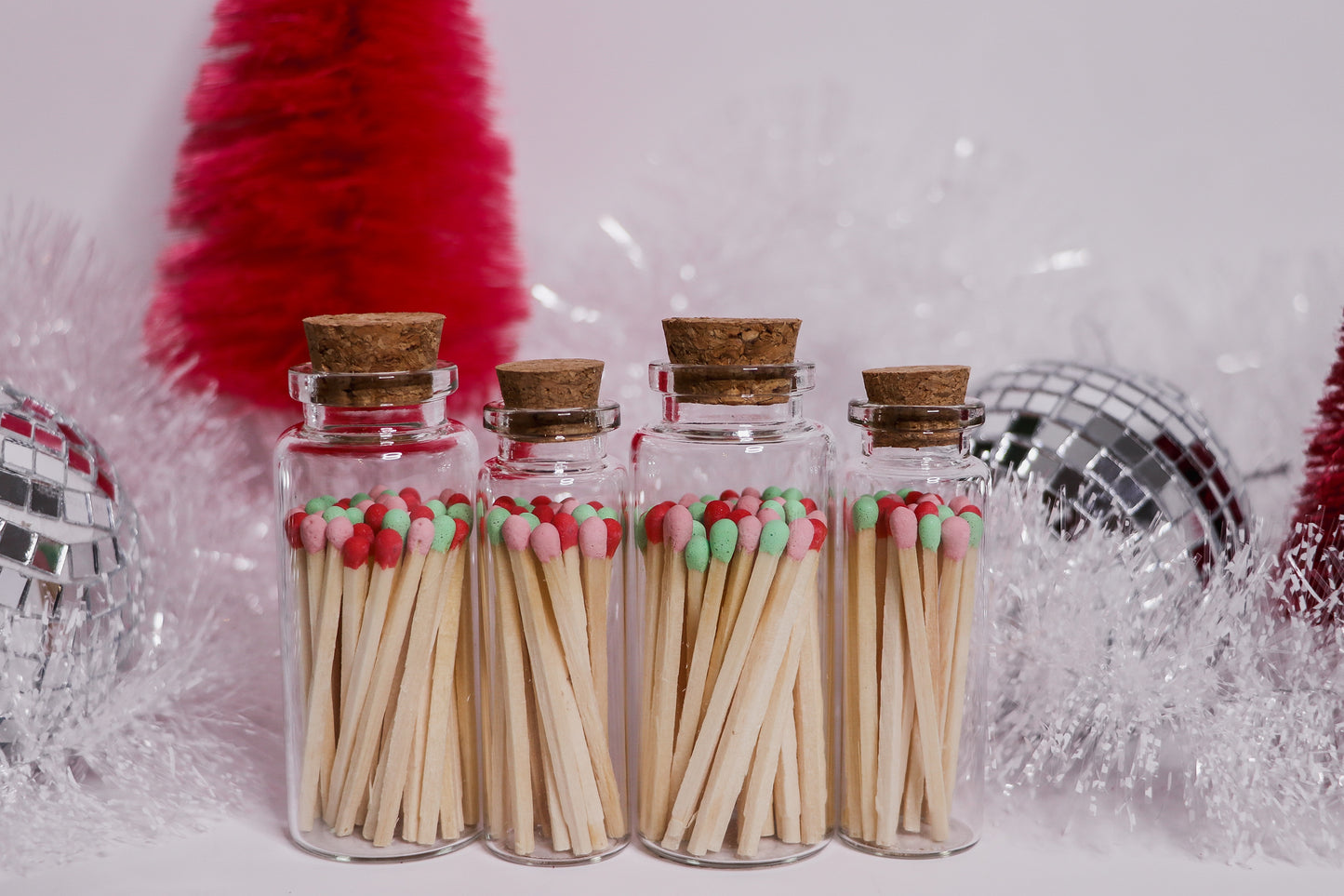 Kitschy Christmas Matches in Medium Corked Vial