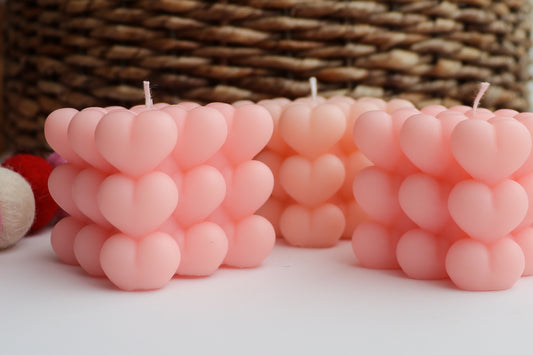 Cute Heart Bubble Candle