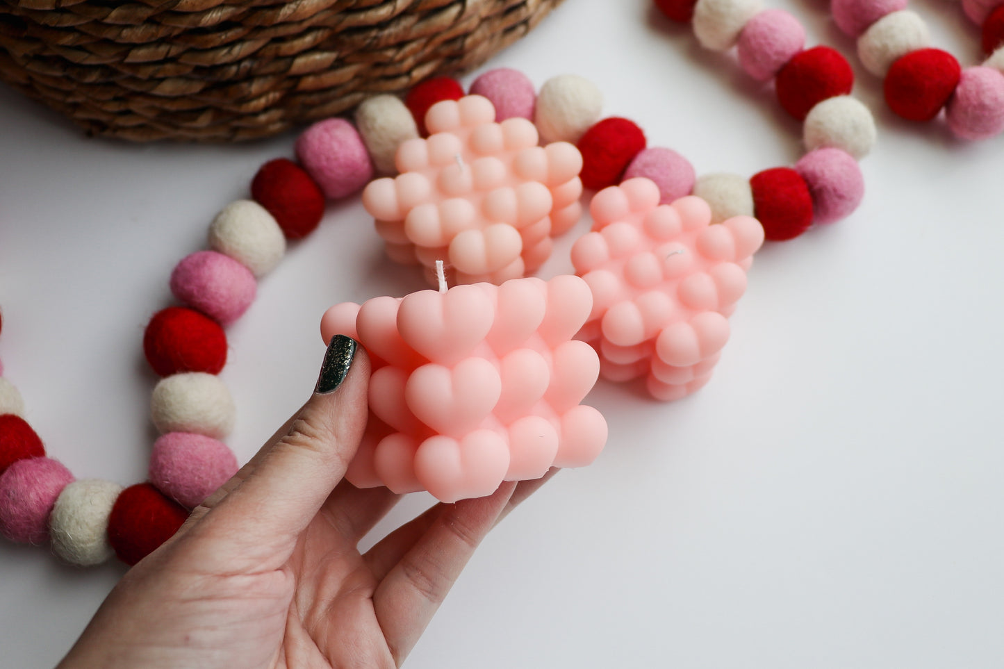 Cute Heart Bubble Candle