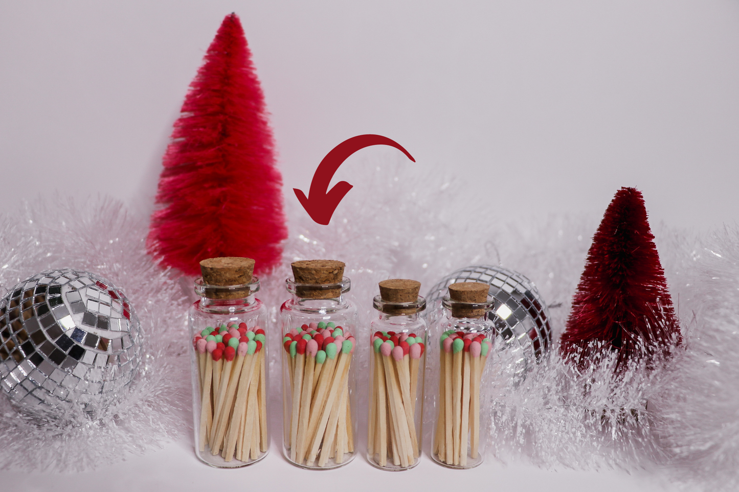 Kitschy Christmas Matches in Medium Corked Vial