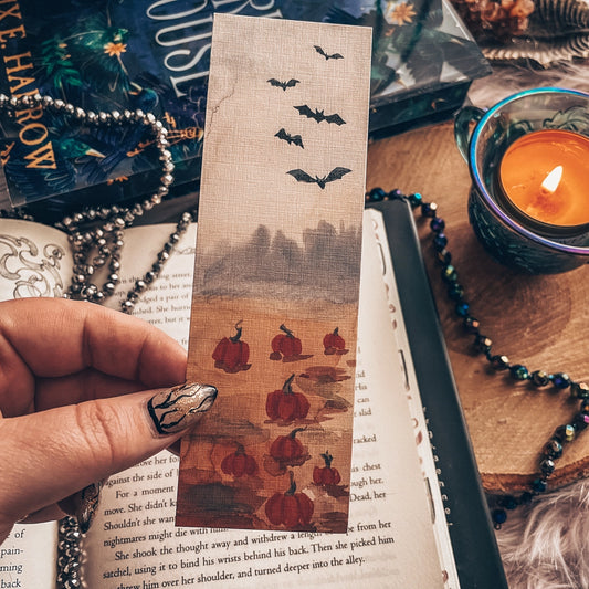 Bats in the Pumpkin Patch Halloween Bookmark