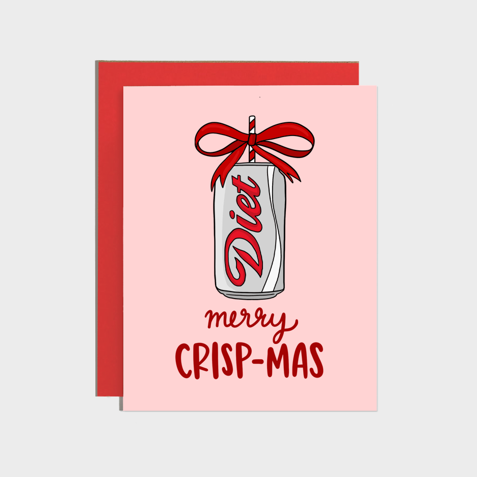 Merry Crisp-Mas Diet Soda Holiday Card