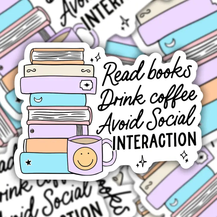 Read Books Drink Coffee Vinyl Sticker