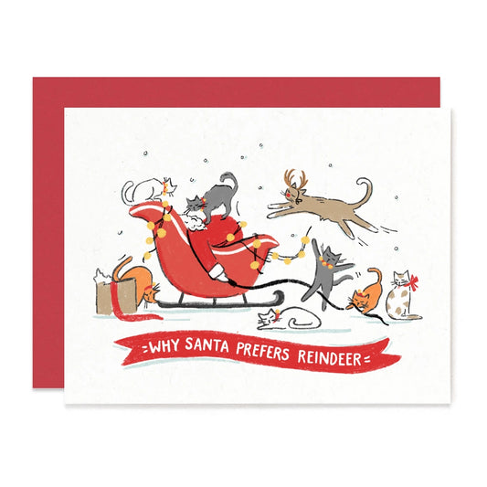 Santa Prefers Reindeer Card