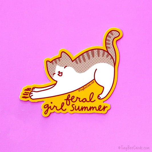 Cat Vinyl Sticker "Feral Girl Summer"