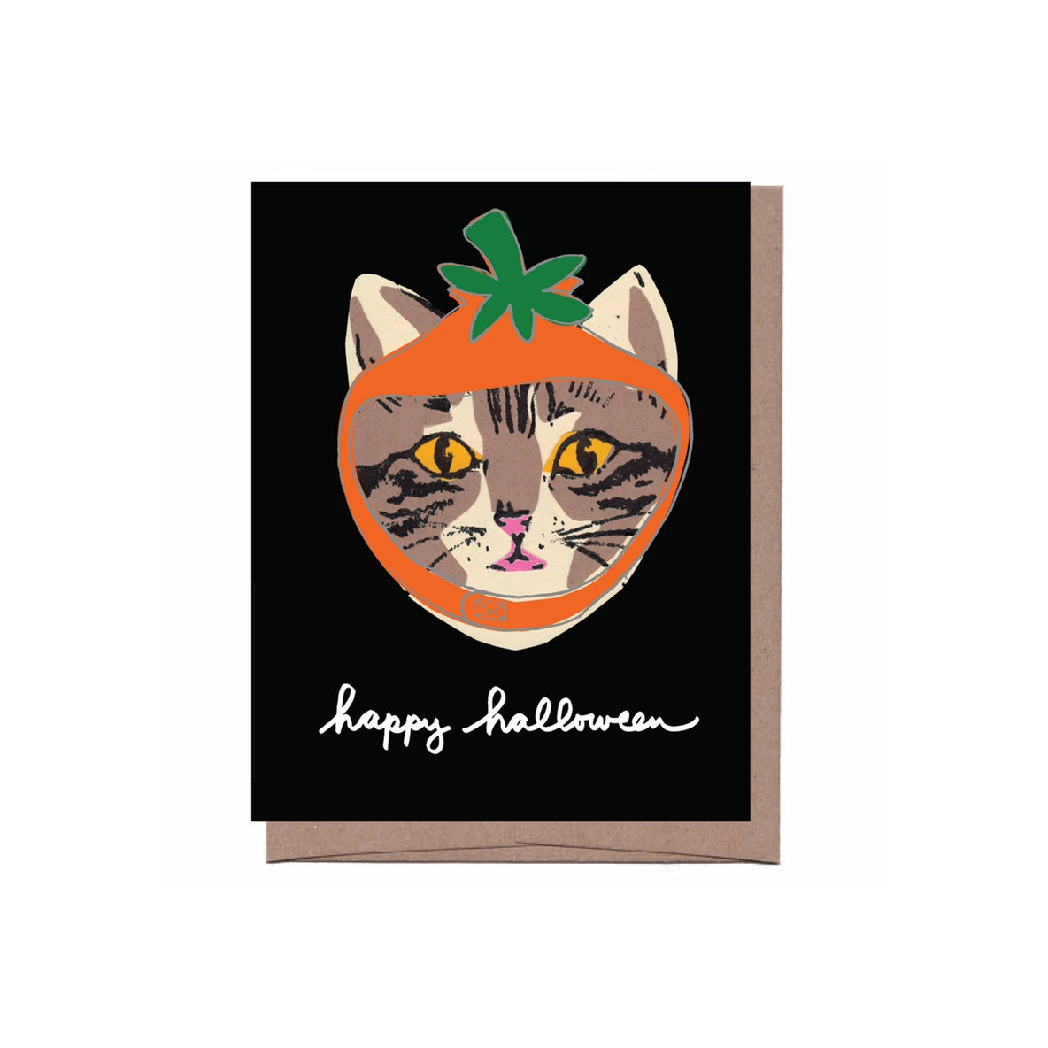 Pumpkin Cat Halloween Greeting Card